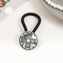 Boho Vintage Silvery Metal Hair Ties Ponytail Holder Ethnic Turquoise Black Elastic Bands Rope Scrunchie Women Hair Accessories