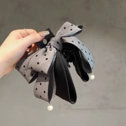 1pc Sweet bow, hair clip, half tied hair clip, exquisite clip, Korean East Gate temperament, polka dot, ponytail clip, female