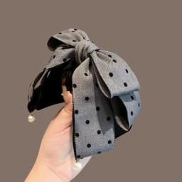 1pc Sweet bow, hair clip, half tied hair clip, exquisite clip, Korean East Gate temperament, polka dot, ponytail clip, female