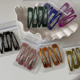4pcs K-style Bright Water-drop Shaped Alloy Hair Clips For Women Vintage Solid Color 6.5cm Big Bobby Pins Barrettes Side Hairpin