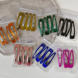 4pcs K-style Bright Water-drop Shaped Alloy Hair Clips For Women Vintage Solid Color 6.5cm Big Bobby Pins Barrettes Side Hairpin