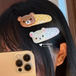 Cute Rilakkuma Wave Point BB Hair Clip Cartoon Angel Winged Little Bear Bangs Side Clip Kawaii Girl Hairpins Accessories Gift
