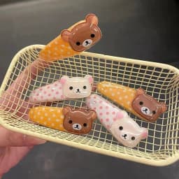 Cute Rilakkuma Wave Point BB Hair Clip Cartoon Angel Winged Little Bear Bangs Side Clip Kawaii Girl Hairpins Accessories Gift