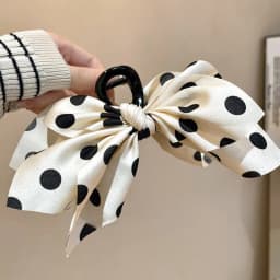 French Elegant Hair Claw Crabs For Women Polka Dot Fashion Bow Hair Clip Retro Head Shark Clip Luxury Hair Accessories