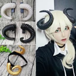 1 Pair Dark Lolita Headband Ram Horns Shape Hair Accessories Devil Horn Headband Photography Prop Black Gothic Style