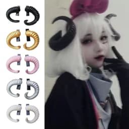 1 Pair Dark Lolita Headband Ram Horns Shape Hair Accessories Devil Horn Headband Photography Prop Black Gothic Style