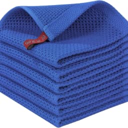 1/6Pcs Hot-selling Pure Cotton Honeycomb Kitchen Square Towel Set Easy To Clean with Hook Waffle 30*30cm