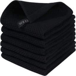 1/6Pcs Hot-selling Pure Cotton Honeycomb Kitchen Square Towel Set Easy To Clean with Hook Waffle 30*30cm