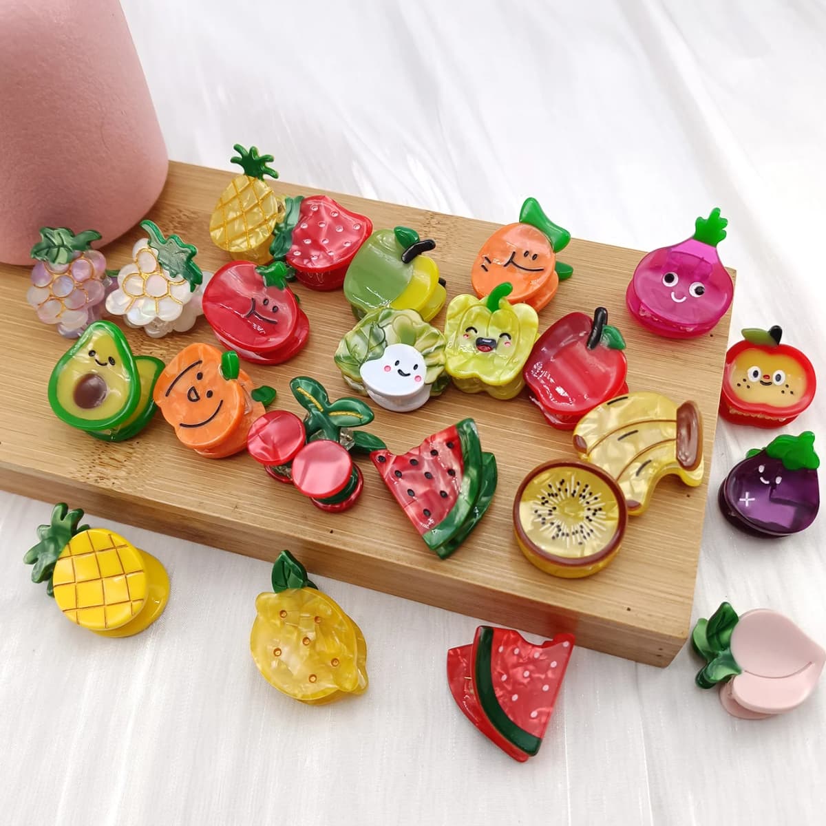 1/2/4 PCS Fruit Acetate Hairpin Cute Little Grab Strawberry Lemon Cherry Grape Bangs Broken Hairpin Top Clip Hair Accessories