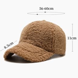 Autumn Winter Baseball Cap Women Artificial Lamb Wool Keep Warm Plush Sunshade Vintage Fashion Casual Solid Color Casquette Caps