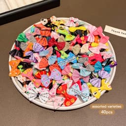40 colorful styles of random bow hair clips, sweet and cute hair accessories suitable for daily use