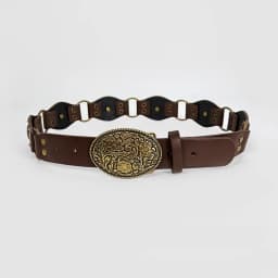 Western Cowgirl Cowboy Designer Belts For Women Retro Y2K Spliced Girdles Waistband Female Personality Round Trend Jeans Belt