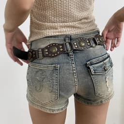 Western Cowgirl Cowboy Designer Belts For Women Retro Y2K Spliced Girdles Waistband Female Personality Round Trend Jeans Belt