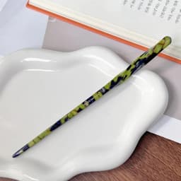 Korean FRANCE Simple One Word Long Plate Hairpin Vintage Flower Bud Hair Insert Ancient Hanfu Chopsticks Hairpin