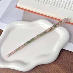 Korean FRANCE Simple One Word Long Plate Hairpin Vintage Flower Bud Hair Insert Ancient Hanfu Chopsticks Hairpin