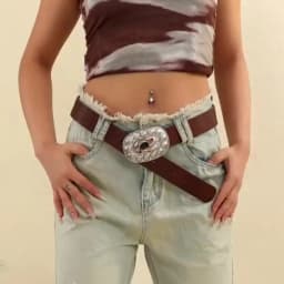 New Exaggerated Fashion Sweet Girl Belt Women's Light Luxury High End Versatile Women's Belt Needle Buckle Decorative Jeans Belt