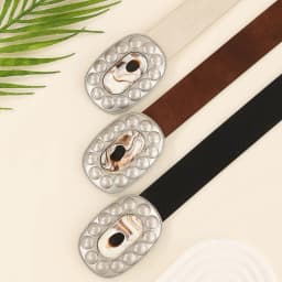 New Exaggerated Fashion Sweet Girl Belt Women's Light Luxury High End Versatile Women's Belt Needle Buckle Decorative Jeans Belt