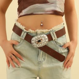 New Exaggerated Fashion Sweet Girl Belt Women's Light Luxury High End Versatile Women's Belt Needle Buckle Decorative Jeans Belt