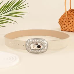 New Exaggerated Fashion Sweet Girl Belt Women's Light Luxury High End Versatile Women's Belt Needle Buckle Decorative Jeans Belt