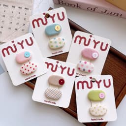 Korean Style Sweet Fabric Teardrop Baby Hair Clips for Girls Anti-Slip Bangs Barrettes Polka Dot Hair Accessories