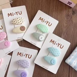 Korean Style Sweet Fabric Teardrop Baby Hair Clips for Girls Anti-Slip Bangs Barrettes Polka Dot Hair Accessories