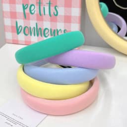 1/5pcs Macaron Color Wide Side Sponge Headband for Women Elegant Daily Wear Hairband Fashion Girl Face Wash Hair Hoop