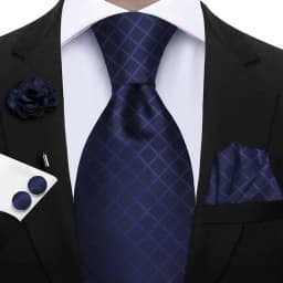 Luxury Mens Purple Yellow Grey Ties Floral Ties Plaid Striped NeckTie Pocket Square Cufflinks Brooch Set Men's Wedding Party Tie