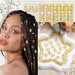 Bohemian Braid Beads Kit Stainless Steel Hair Rings Clips Curly Dreadlocks Jewelry Pendants Hair Decor for African Hair Styling