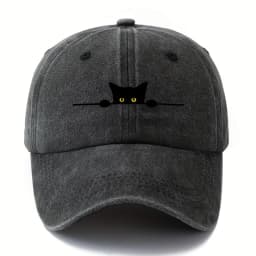 Retro cartoon cat printed baseball cap adjustable for men and women outdoor activities, fishing, camping, and parties