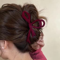 Red Velvet Hair Claw Clip for Women Fall Winter Bows Ribbon Large Hair Clips Elegant Hairpin Female Hair Accessories Girls Gifts