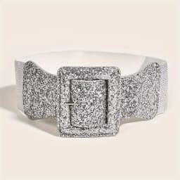 Fashion Wide Stretch Waistband with Square Buckle Casual Waist Belts Punk Style Waist Strap for Women