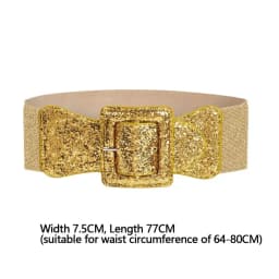 Fashion Wide Stretch Waistband with Square Buckle Casual Waist Belts Punk Style Waist Strap for Women
