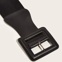 Fashion Wide Stretch Waistband with Square Buckle Casual Waist Belts Punk Style Waist Strap for Women