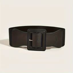 Fashion Wide Stretch Waistband with Square Buckle Casual Waist Belts Punk Style Waist Strap for Women