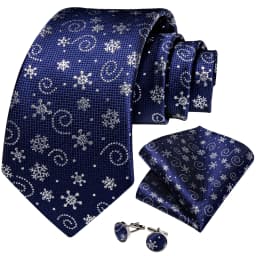 Blue Green Christmas Men tie Set with Handkerchief Cufflinks Wedding Prom Groom Accessories Perfect Gift for Men