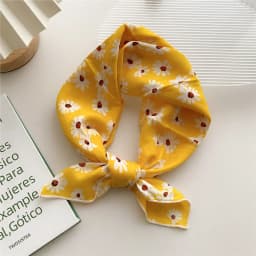 55cm Laies Headband Cotton Linen Square Scarf Women Korean College Girls Fashion Spring Autumn New Style Elegant Neck Scarves