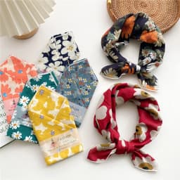 55cm Laies Headband Cotton Linen Square Scarf Women Korean College Girls Fashion Spring Autumn New Style Elegant Neck Scarves