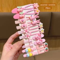 20 pink cartoon hair clips, cute BB clips, hair accessories suitable for daily use