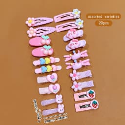 20 pink cartoon hair clips, cute BB clips, hair accessories suitable for daily use