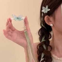 2pcs Neo Chinese Style Hair Clips Fairy Butterfly Ribbon Hairpin For Women Girls Elegant Exquisite Hanfu Hair Accessories