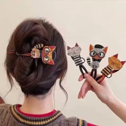Cute Acrylic Cartoon Cat Twist Hair Clip for Women Girls Long Hair Holder Barrette Hairpin Hairgrip Fashion Hair Accessories
