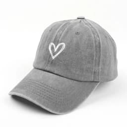 Love embroidery washed old spring and summer baseball cap for men and women, thin design for couples, soft top duckbill cap