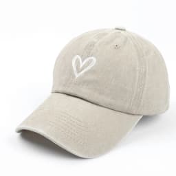 Love embroidery washed old spring and summer baseball cap for men and women, thin design for couples, soft top duckbill cap