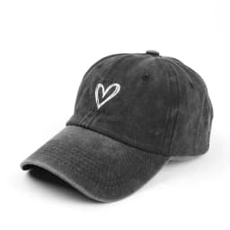 Love embroidery washed old spring and summer baseball cap for men and women, thin design for couples, soft top duckbill cap