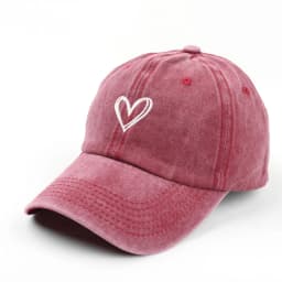 Love embroidery washed old spring and summer baseball cap for men and women, thin design for couples, soft top duckbill cap