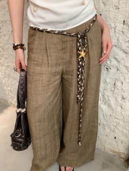 Retro Color-Blocked Woven Starfish Pendant Thin Waist Rope For Women Ethnic Style With Skirts Jeans Accessory Versatile Belt
