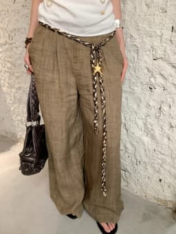 Retro Color-Blocked Woven Starfish Pendant Thin Waist Rope For Women Ethnic Style With Skirts Jeans Accessory Versatile Belt