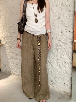 Retro Color-Blocked Woven Starfish Pendant Thin Waist Rope For Women Ethnic Style With Skirts Jeans Accessory Versatile Belt