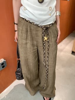 Retro Color-Blocked Woven Starfish Pendant Thin Waist Rope For Women Ethnic Style With Skirts Jeans Accessory Versatile Belt