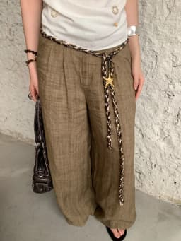 Retro Color-Blocked Woven Starfish Pendant Thin Waist Rope For Women Ethnic Style With Skirts Jeans Accessory Versatile Belt